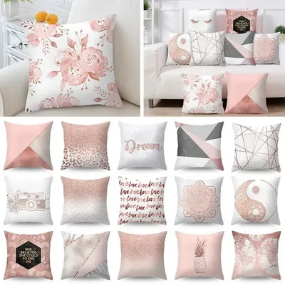 Dekorative Kissen bezug Roségold geometrische Ananas Glitter Polyester Sofa Kissen bezug Wohn möbel Image