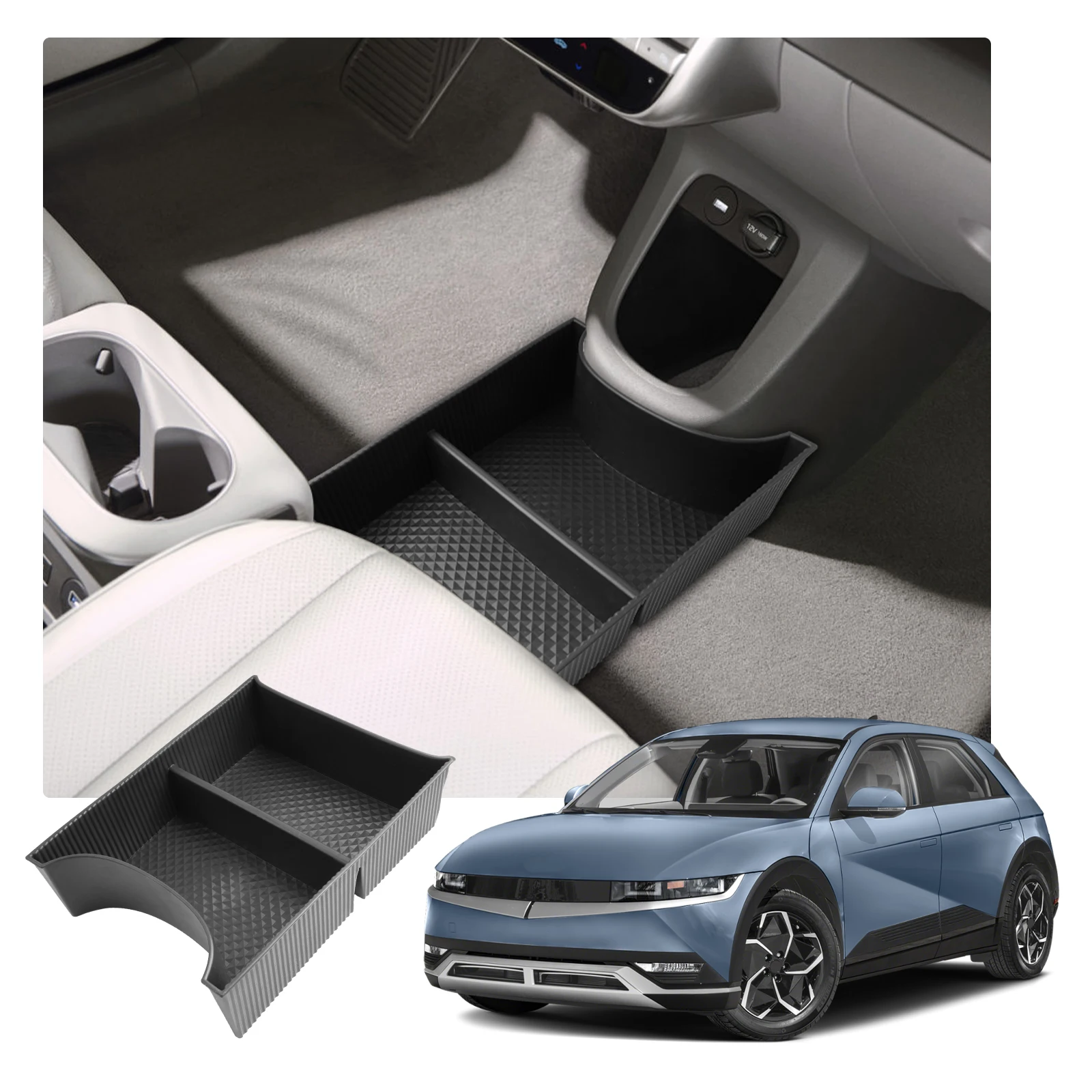 LFOTPP Car Central Storage Box für Hyundai Ioniq 5 2022 2023 2024 Rutschfeste Gummi Armlehne Storage Box Auto Interior Ioniq 5 2024 Zubehör Image