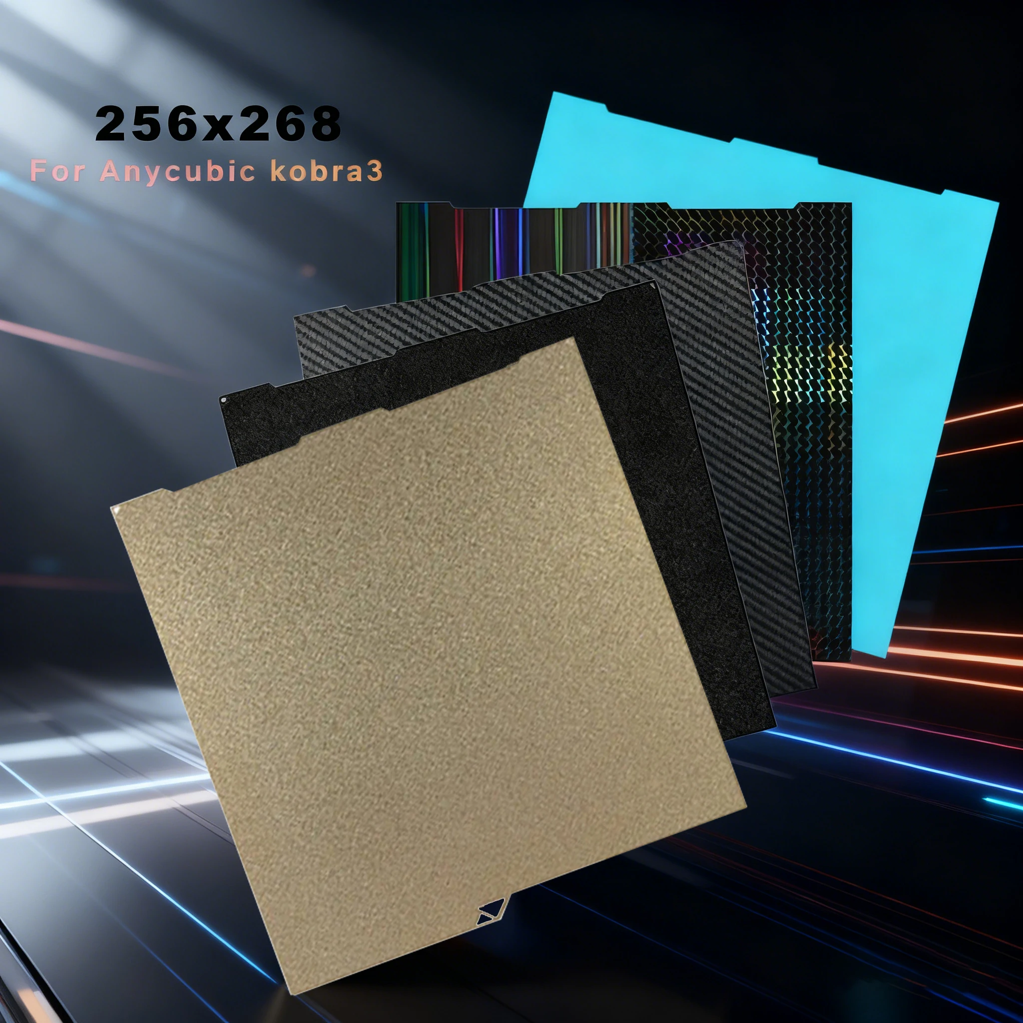 Kobra 3-Bauplatte Kobra 3 Pei strukturiertes PEO 256 x 268 für Anycubic Kobra 3 Combo-Bauplatte Ersatzteile doppelseitiges Heizbett Image
