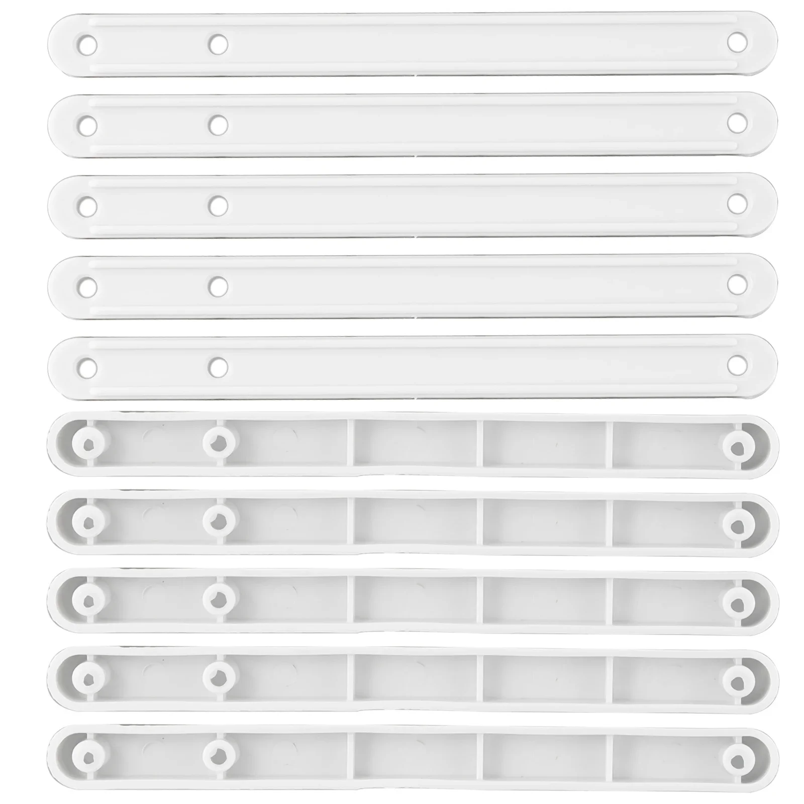 10 Stück Schubladenschienen aus Kunststoff, Schubladenführungen, 180/235/298 mm, Ersatz für Schubladenführungen, Weiß/Schwarz/Braun Image