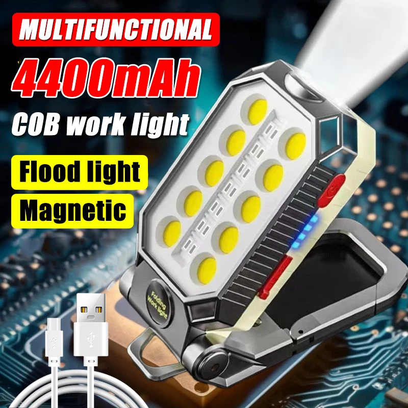 Multifunktion ale Cob tragbare Arbeits leuchte USB wiederauf ladbare Notfall reparatur leuchte mobile Lichtquelle Taschenlampe Image
