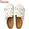 Hallo Kitty neue Damen Wildleder Panto letten Hausschuhe Mode Clogs Kork Einlegesohle Sandalen mit Bogen Unterstützung Outdoor Beach Slides Home Schuhe
