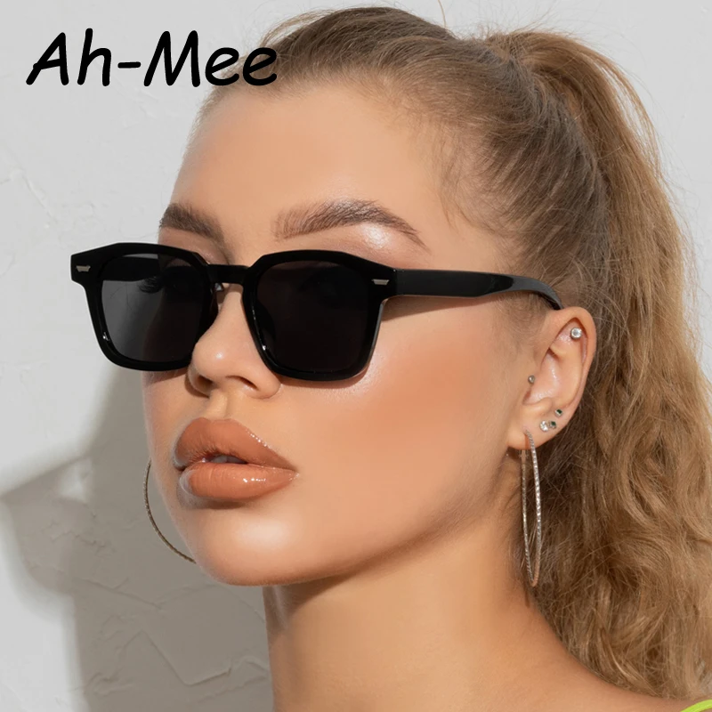Beliebte Damen Sonnenbrille Trend Vintage Quadratischer Rahmen Schwarz Gelb Sonnenbrille Mode Damen Brillen Damen Brillen
