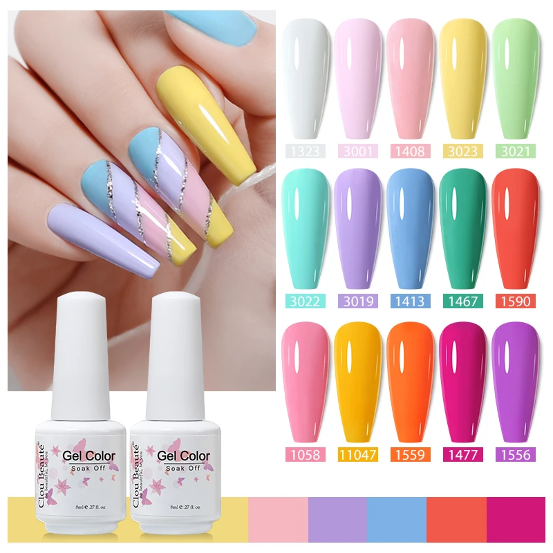 Clou Beaute ziemlich hell Sommer Zucker Farbe Gel Nagellack Pigment Uvled Nagel Gel Maniküre Varnis semi permanent für Nägel 8ml