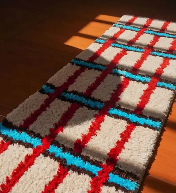 Plaid Nacht Verdickt Teppich Hause Vintage Farbe-passenden Sofa Kaffee Tisch Boden Matte Badezimmer Saugfähigen Nicht-slip Fuß matte Image