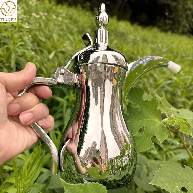 500/700/1000ml arabischer Kaffee kessel, goldene silberne Kaffeekannen, schmale Teekanne, langmundiger Tee kessel, tragbare Kaffee maschine Image
