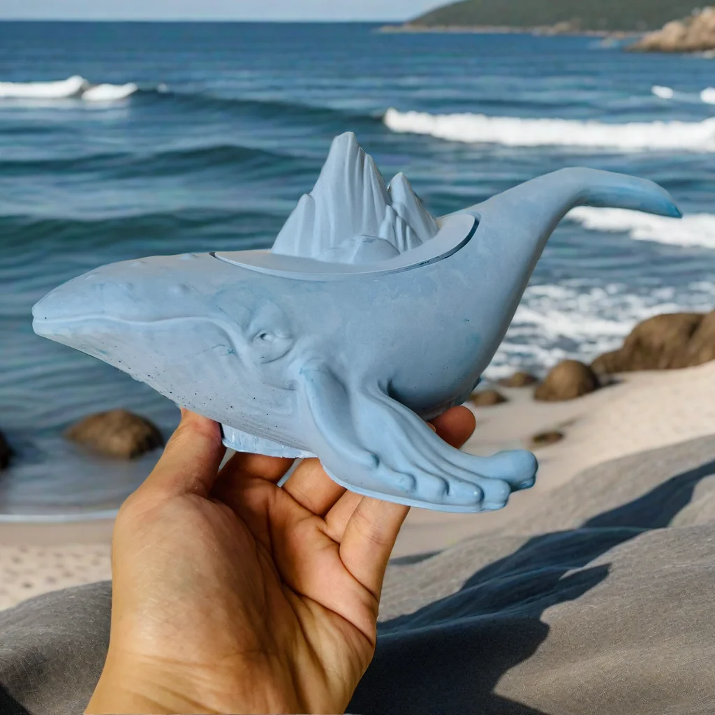 Big Whale Form Silikon Blumentopf Formen Schildkröte Kerze Tasse Aufbewahrungsbox Beton Gips Form Seestern Sukkulenten Pflanzer Form Image