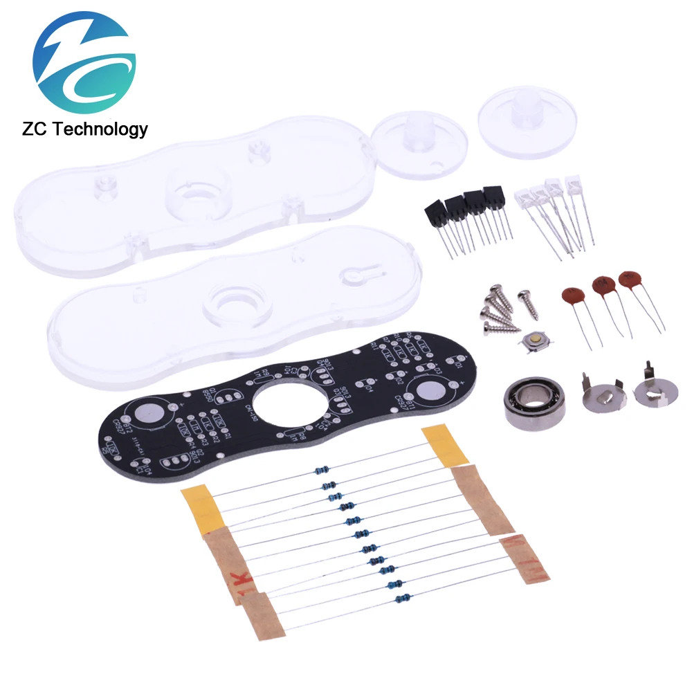 Elektronisches diy kit pov drehen fingers pitze kreisel diy lötkit bunte diode elektronisches trainings set zappeln spinner smd schweißen Image