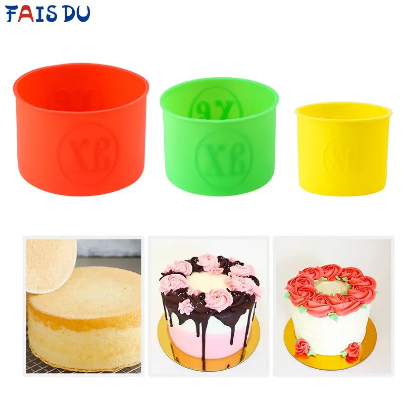 FAIS DU No-stick Runde Silikon Kuchen Form Zufällige Farbe Mousse Kuchen Formen DIY Desserts Backform Werkzeuge Küche Zubehör Image