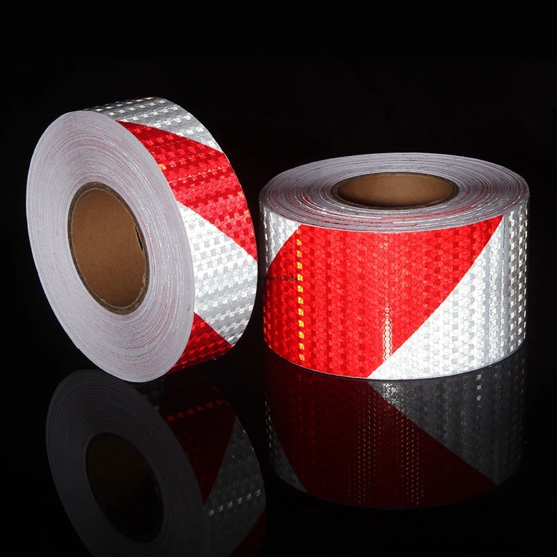 DIY 10CM * 1M Hohe Sichtbarkeit Twill Reflektierende Band Streifen Selbstklebende Wasserdichte Warnung Sicherheit Reflektor Aufkleber für Motorrad Image
