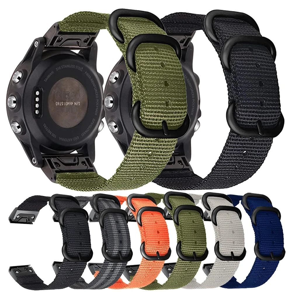 22 26mm Quick fit Ersatz Armband für Garmin Instinkt 2x Solar Fenix 7 7x 6x 6pro 5x5 epix2 Nylon Armband Armband Image