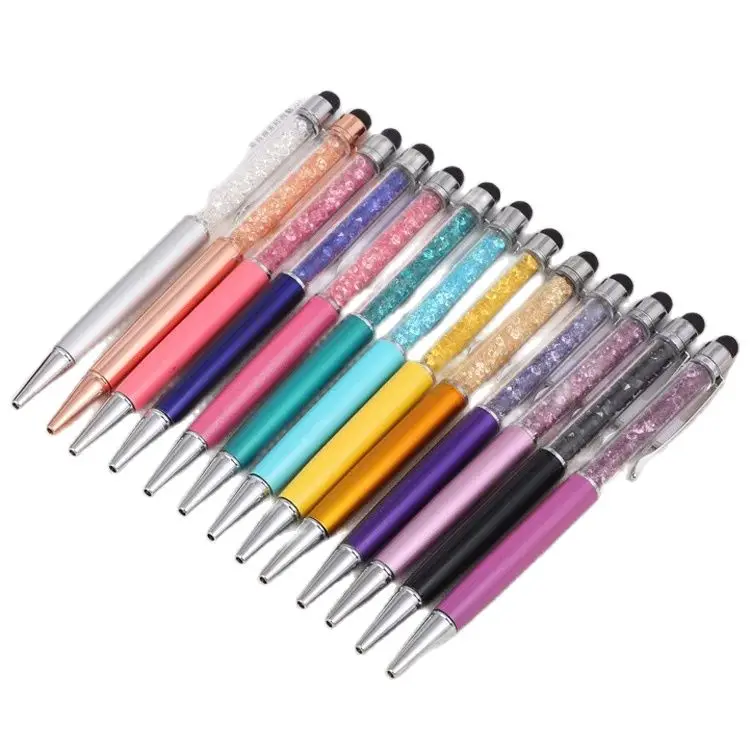 Jonvon Satone 10 Pcs Kreative Metall Kugelschreiber Schreibwaren Business Mobile Touchscreen Kristall Kugelschreiber Geschenk Schule Liefert Stylo Image