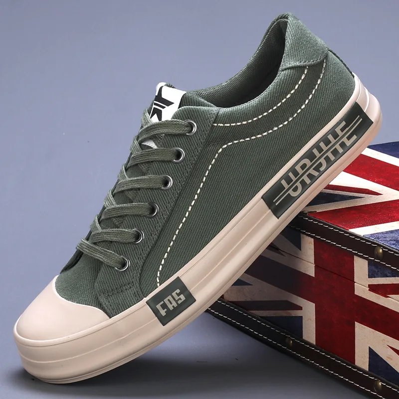 Herren Canvas Schuhe Casual Sneakers bequeme Low-Cut vulkan isierte Schuhe Herren Espa drille rutsch feste Freizeit schuhe Herren Flats