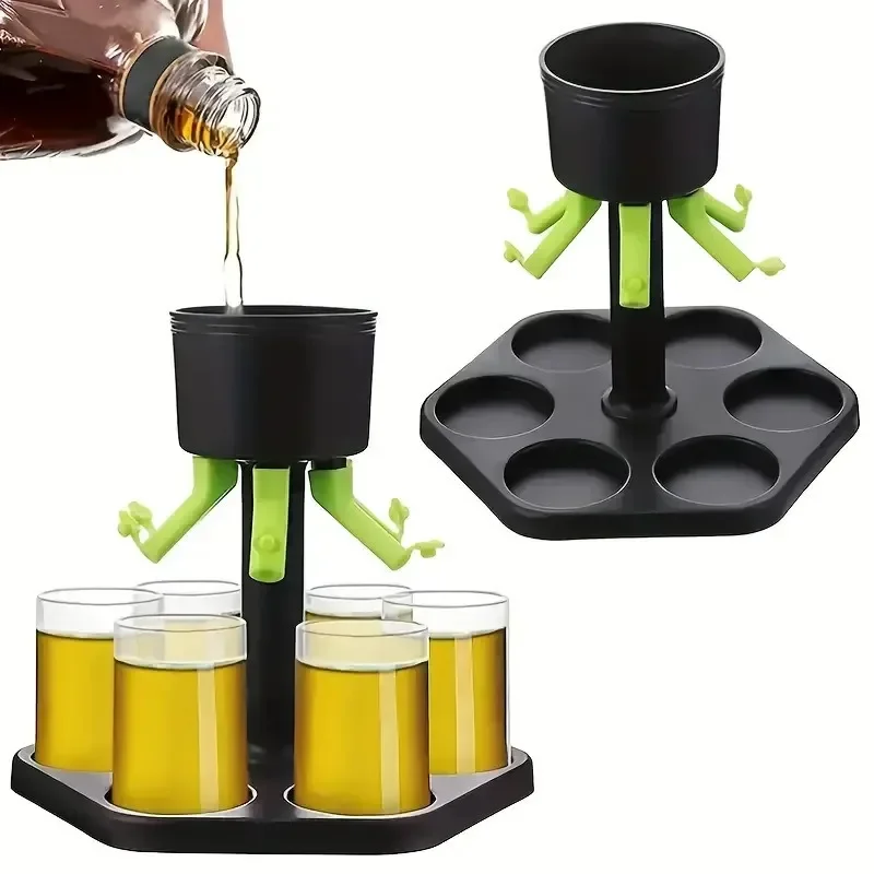 1 Satz Schnaps spender 6 Schuss automatisches Glas Wein Whisky Biersp ender halter trinken Home Party Bar Wein abscheider Gläser
