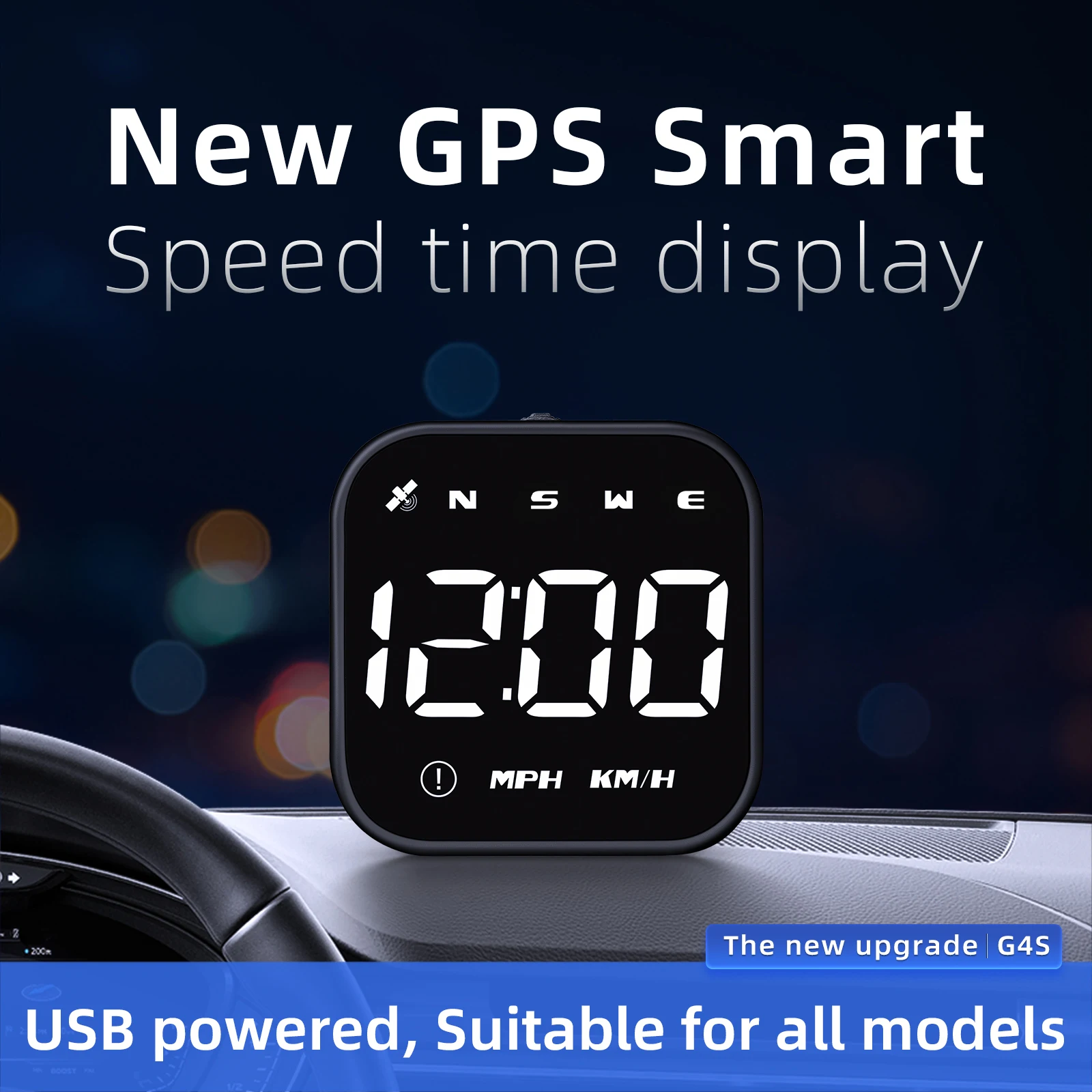 Universal Auto Mini HUD G4S GPS Head Up Display Auto Digital KMH/MPH Tachometer Schwarz/Grün Schrift Speed Board projektion Image