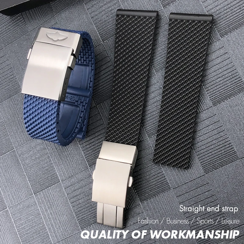 Weiches Naturkautschuk-Uhrenarmband aus Silikon für Breitling Tudor für Longines Seiko 20 mm 21 mm 22 mm 23 mm 24 mm Armbänder Image