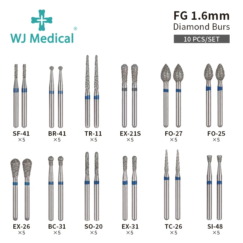 10 Teile/paket Dental Diamant Bohrer Bohrer FG 1,6mm Bohrer für High Speed Handstück Zahnmedizin Werkzeuge Zahnarzt Schleifen Werkzeug Image