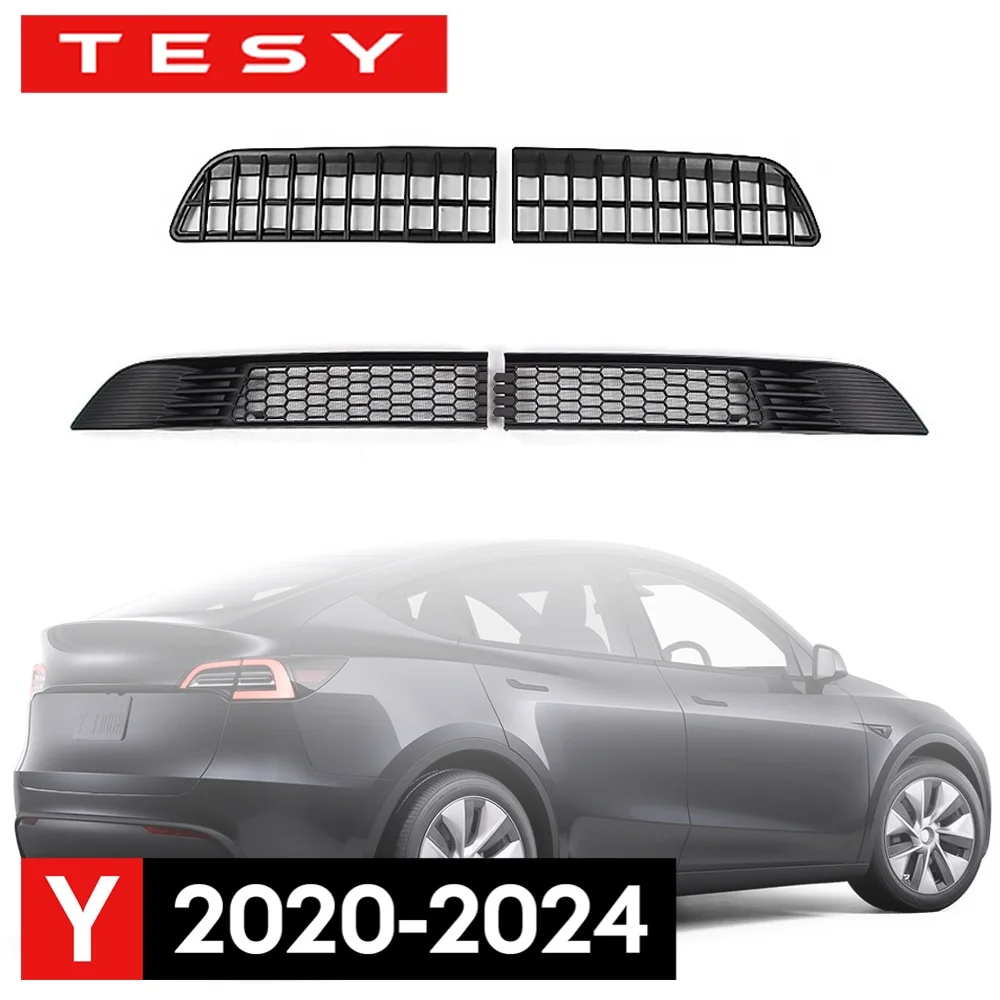 Für Tesla Modell Y 2020-2024 Untere Stoßstange Anti Insekten Net Anti Staub Proof Innere Vent Grille Abdeckung insekten-proof Vordere Abdeckung Einlass Image