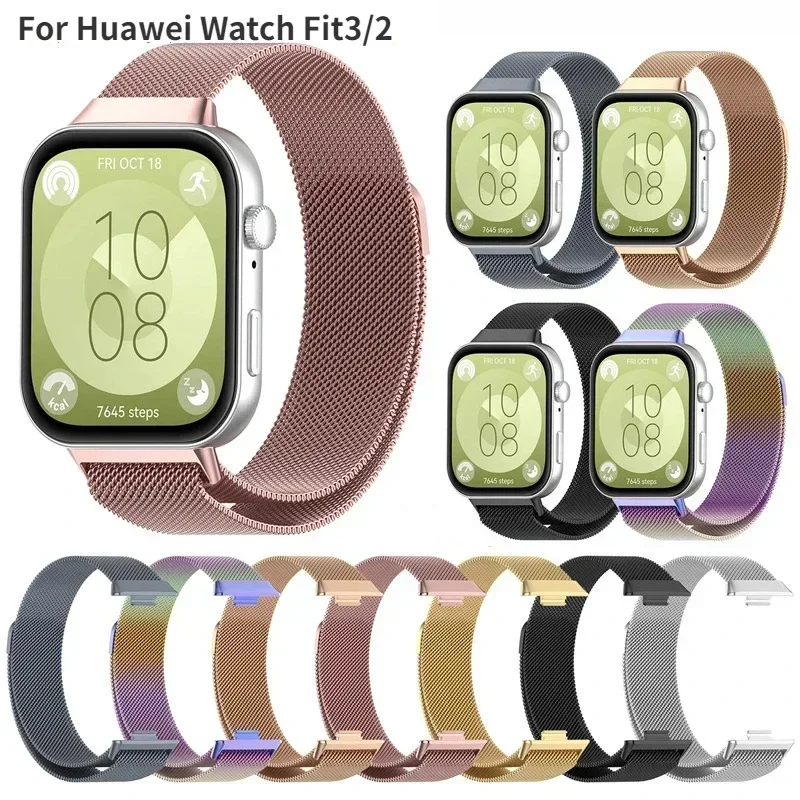 Milan ese Loop Band für Huawei Uhr fit 3 2 Armband Smart Magnet Edelstahl Correa für Huawei Fit 3 2 Armband Zubehör Image