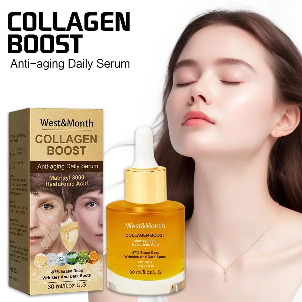 Kollagen Essenz feuchtigkeit spendend feuchtigkeit spendend straffend koreanisches Gesichts serum aufhellen verblassen feine Linien Anti-Aging-Gesichts pflege kosmetik Image