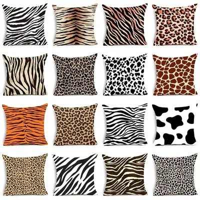 Tier Print Wurf Kissen Fall Leopard Tiger Zebra Kuh Schlange Kissen Abdeckungen für Hause Sofa Stuhl Dekorative Kissenbezüge Image