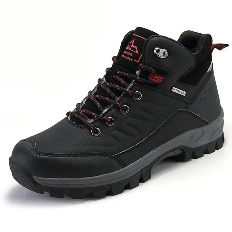 Neue Winter Männer Stiefel Fell Warme Schnee Stiefel Männer Winter Stiefel Arbeit Schuhe Männer wasserdichte Stiefeletten Outdoor herren Turnschuhe schuhe