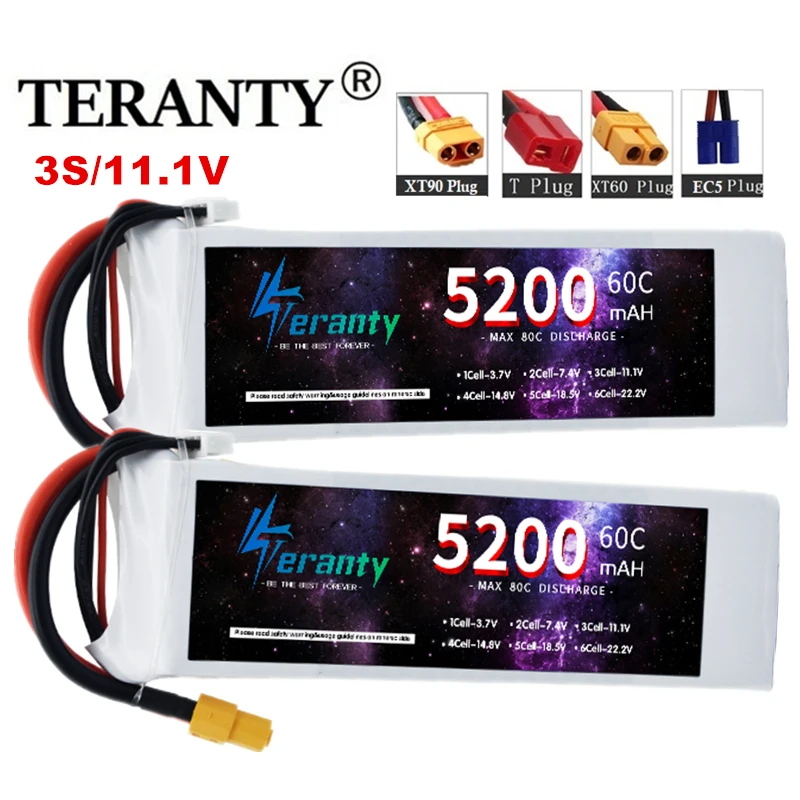 3S 5200mAh 11,1V Lipo Batterie 60C Mit XT60 Stecker DEANS T XT90 EC5 Für Quadcopter RC FPV Racing Drone Drone Flugzeug Hobby