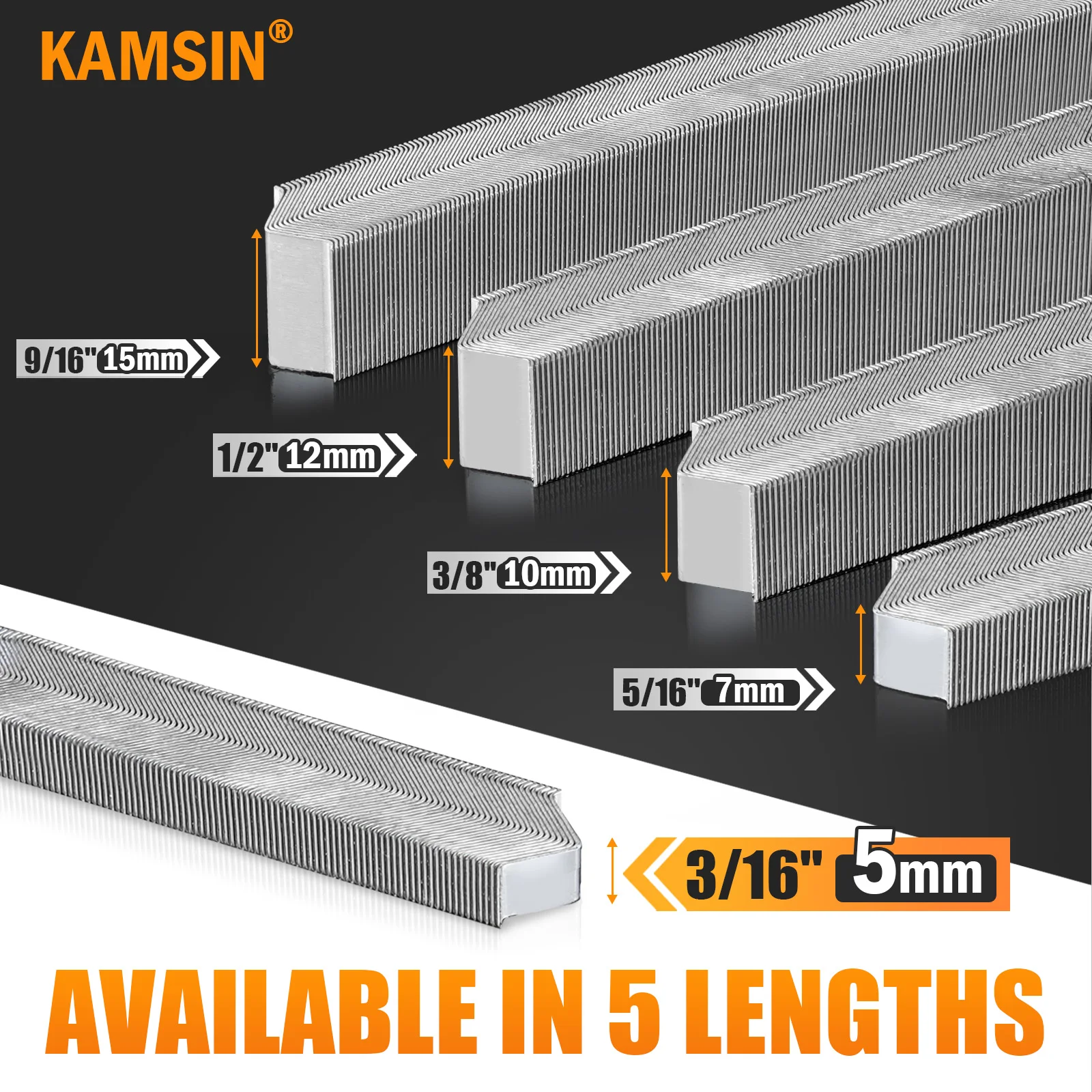 30 Gauge 5–15 mm (5/16–1/2 Zoll), Länge 10,3 mm Breite, Hartholztyp, Kohlenstoffstahl-V-Nägel für V1015, 4000 Stück/Karton, für Bilderrahmen Image