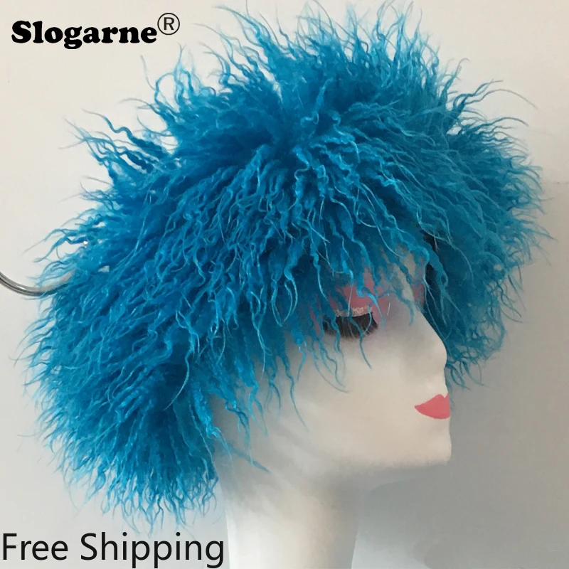 Frauen Winter Stirnbänder Faux Pelz Hut Mädchen Neue Outdoor Warme Mützen Hut Kalt-proof Schnee Ski Cap Faux Wolle haarband Pelzigen Kopfbedeckungen Image