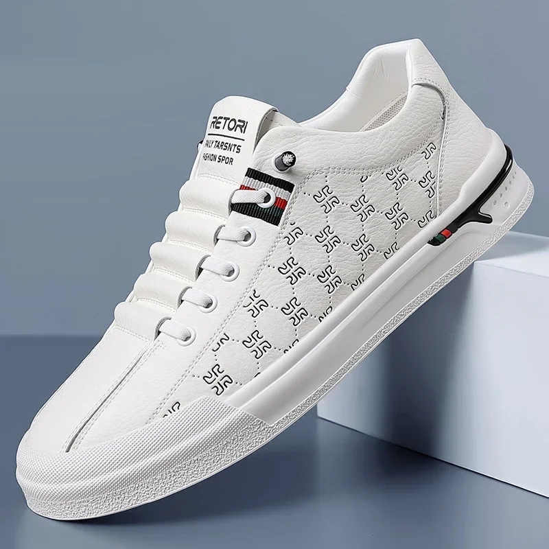 Frühling neue Schuhe für Männer Echt leder Freizeit schuhe Mode Rändelung flache Skateboard Schuhe Jugend Schnür schuhe