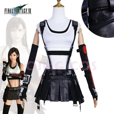 Tifa Lockhart Cosplay Kostüm Karneval Uniform Perücke Anime Halloween Kostüme Frauen Spiel Image