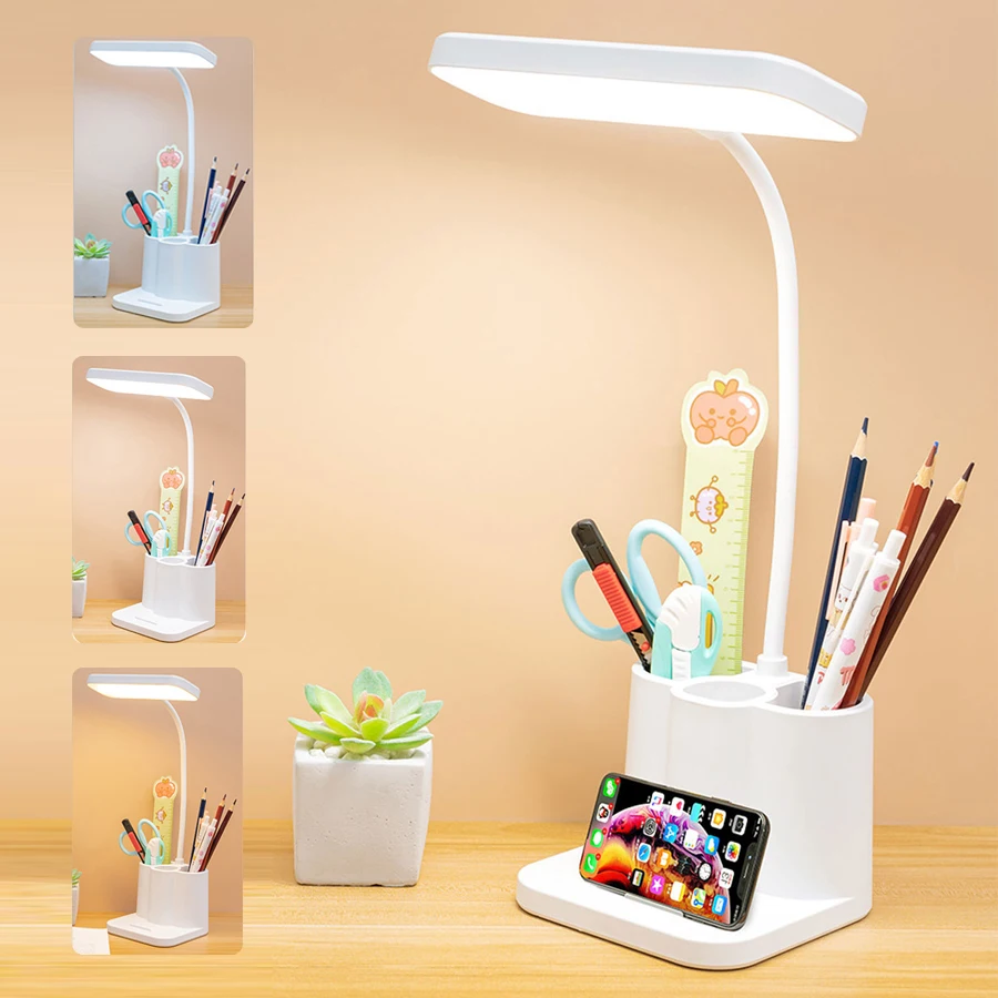 USB wiederaufladbare LED-Schreibtischlampe, Schlafsaal, Schlafzimmer, Nachttisch, Lesenachtlicht, Augenschutz, Büro, Tischlampe, Arbeitszimmer, Nachtlichter