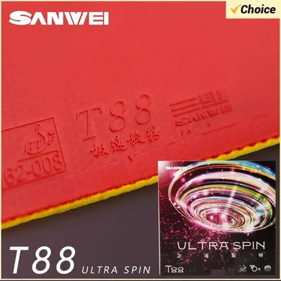 Original SANWEI T88 Ultra Spin Table Tennis Rubber Semi-sticky Control Loop Ping Pong Rubber with