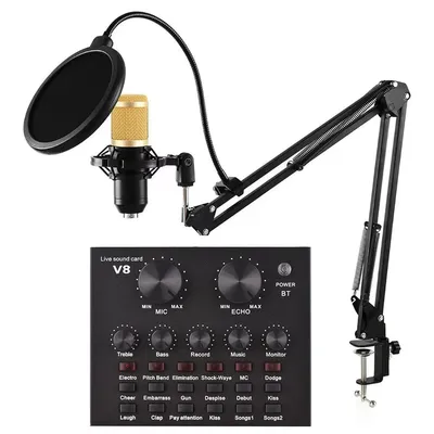 Live Sound card V8 audio mixer with Speech converter microphone suite compatible with DJ Games