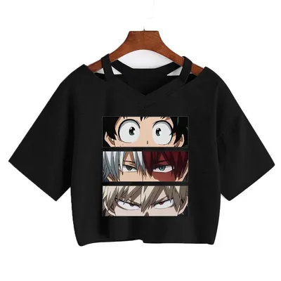 T-shirt Cute Anime T Shirt Cool Graphic Tshirt Manga Top Tees Female loose short crop top baby tee