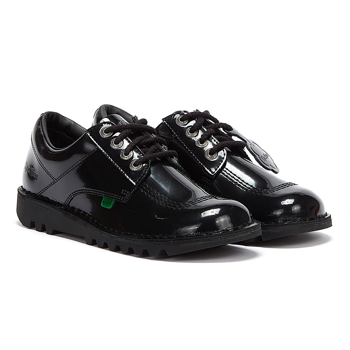 Damen Kickers Kick Lo Lackschuhe - (Schwarz)