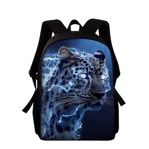 Zaino 3D con stampa tigre di fuoco per ragazzi, borsa scolastica capiente con stampa animalier per scuola media, scuola superiore, viaggi e uso quotidiano.