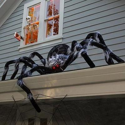 Halloween Decoration Spider, Outdoor Halloween Spider Decorations, Black Soft Hairy Scary Spider Realistic Large Spider Props for Home, Yard, Party Creepy Halloween Decor