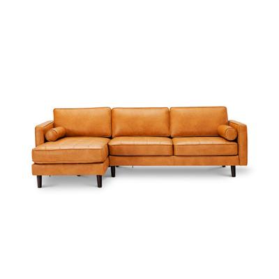 Costway 3-Seat L-Shaped Sectional Sofa Couch for Living Room-Brown