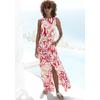 Maxikleid LASCANA, Damen, Gr. 44, N-Gr, rot (rot bedruckt), Jersey, Obermaterial: 100% Viskose, bedruckt, modisch, figurumspielend knöchellang, Rundhals, ohne Ärmel, Kleider, mit Alloverdruck und Schlitz, Jerseykleid, sommerlich-elegant, Topseller
