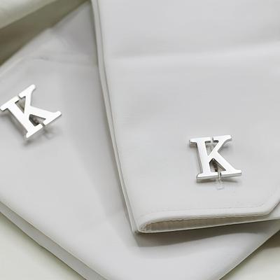 TEMU 1pair Cufflinks, Personalized 1-3 Letter Cufflinks, Men's Suit Shirt Jewelry, Gift For Father, Husband, Boyfriend, Son (only In English)