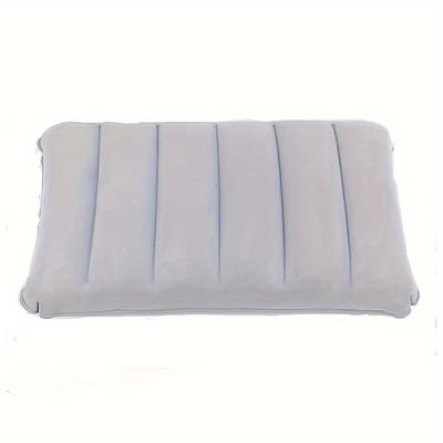 TEMU 1pc 47x30cm Portable Inflatable Pillow - Soft, Space-saving Design For Home, Travel & Outdoor Use, , , Snap Closure, Polyester Cover, Summer Relaxation, Inflatable Furniture Image
