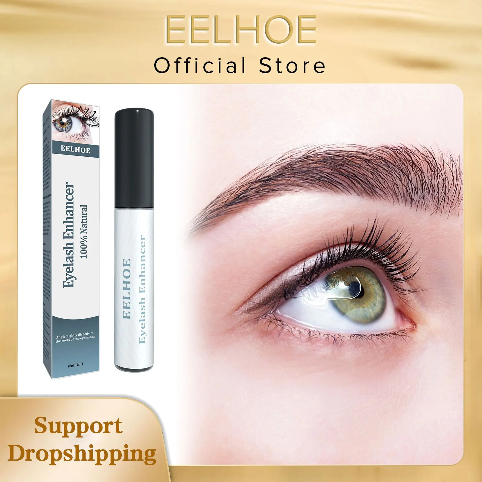 EELHOE Wimpernverstärker-Serum, verlängernde Wimpern, Reparatur, stärken, Curling, verdicken, Augenpflege, Lift, Wimpernwachstumsessenz, 3 ml Image