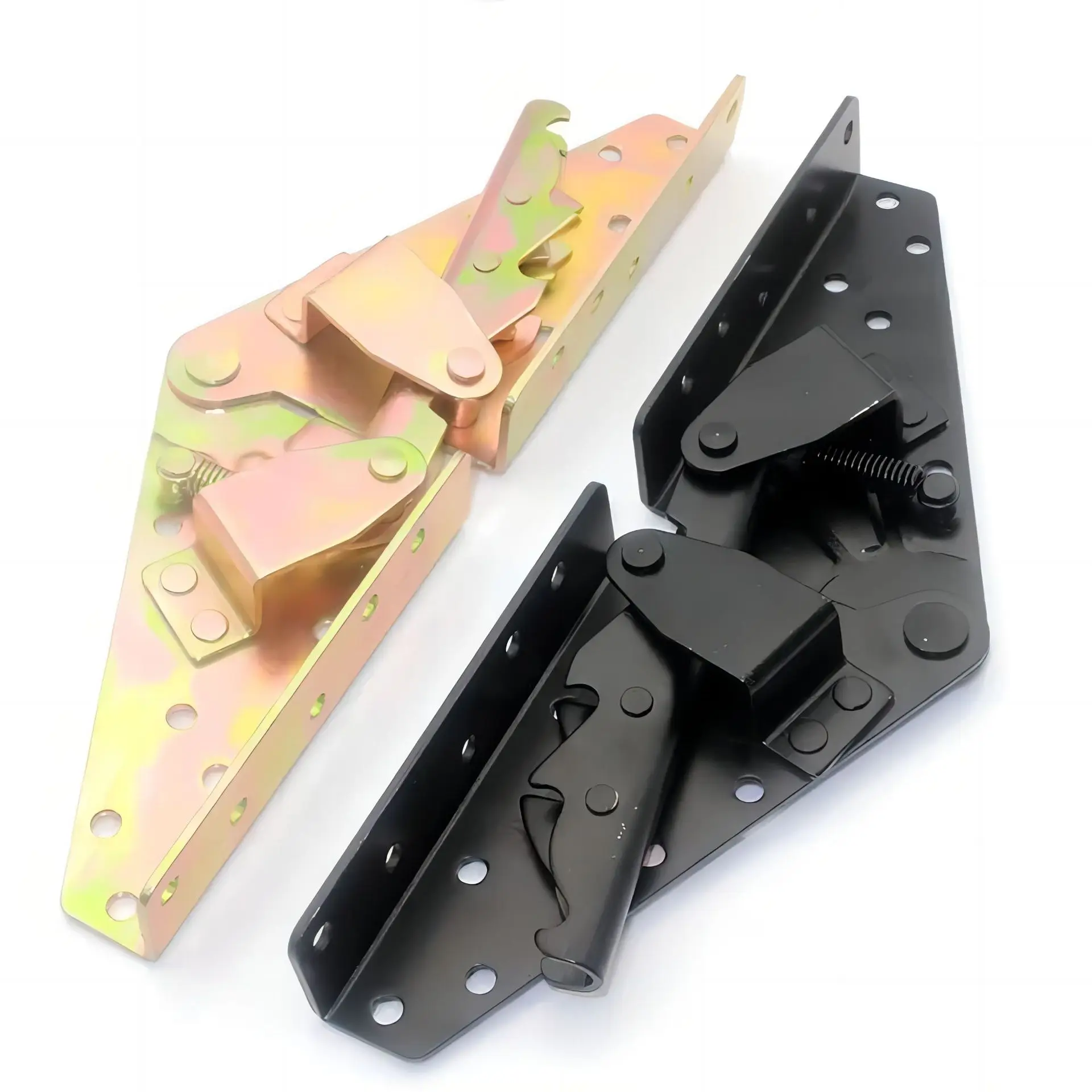 Schwarzes Schlafsofa aus Metall und Stahl, Bettwäsche, Möbel, verstellbarer 3-Positionen-Winkelmechanismus, Scharnier-Hardware