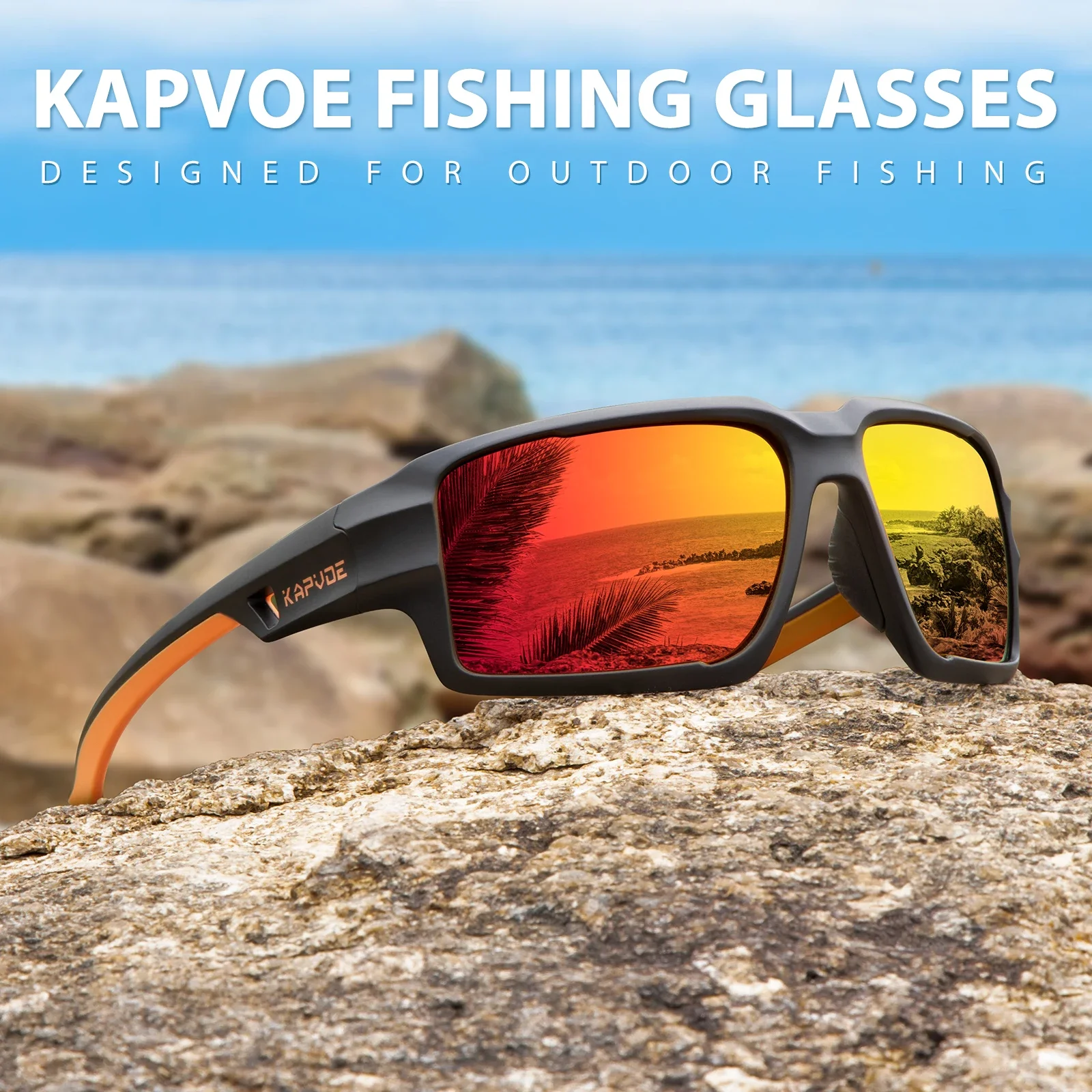 Kapvoe Männer Polarisierte Sonnenbrille Männer Frauen Angeln Sonnenbrille Outdoor MTB Brillen Fahren Wandern Brille Sport Fahrrad Brillen