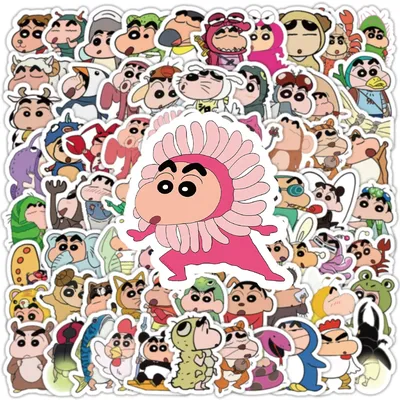 10/30/50/100 Stück Kawaii Anime Crayon Shin Chan Aufkleber für Laptop Telefon Auto Niedliche Vinyl Image