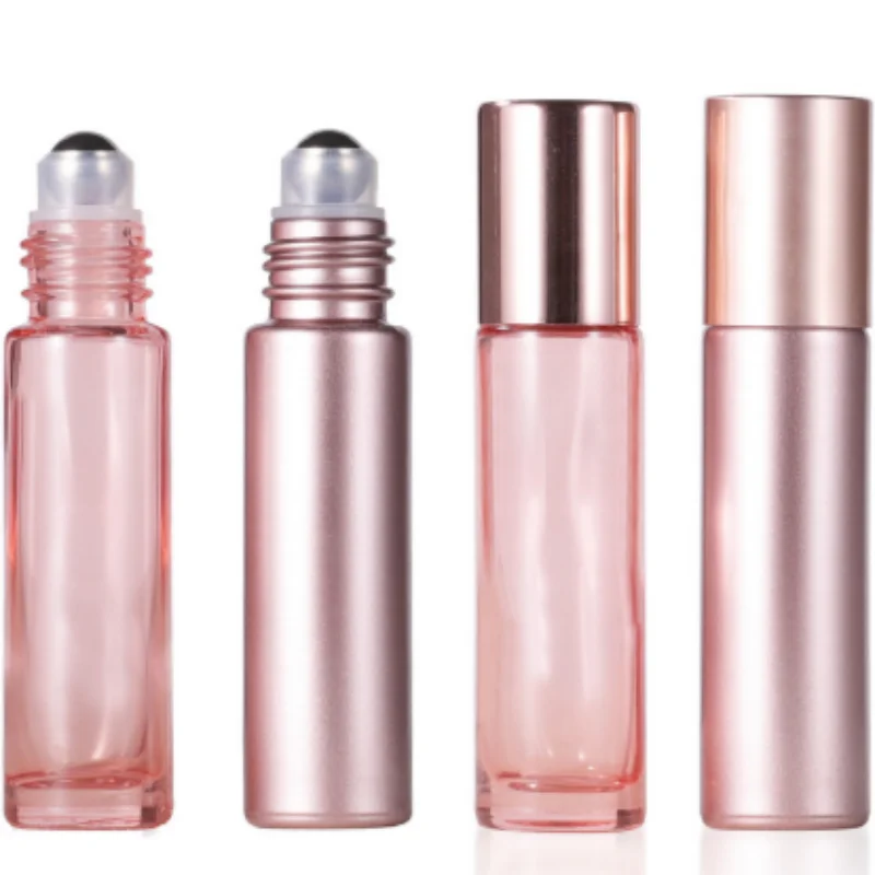 5 ml 10 ml Glasrolle auf Flasche Roségold Farbe Rollerball für ätherische Öle Parfüm Perlen Lippenöl Auge Mini tragbar Reisen Image