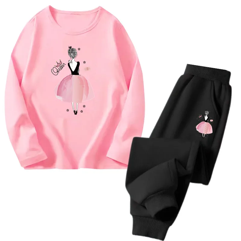 2 stücke Baby Kinder Kleidung Set Cartoon Ballett Tanz Mädchen drucken Mode Langarm Top Pfannen Frühling Herbst schönes Outfit 3-14 Jahre Image