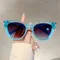 Kammpt Vintage Cat Eye Sonnenbrille mit Strass Frauen Mode Süßigkeiten Farbverlauf Sonnenbrille trend ige Original Design Sonnenbrillen