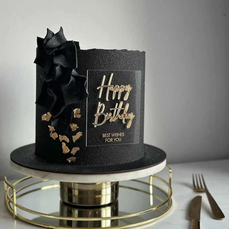 Transparente Doppels chicht alles Gute zum Geburtstag Kuchen Topper goldene Acryl Geburtstags torte Topper für Baby Geburtstags feier Kuchen Dekorationen Image